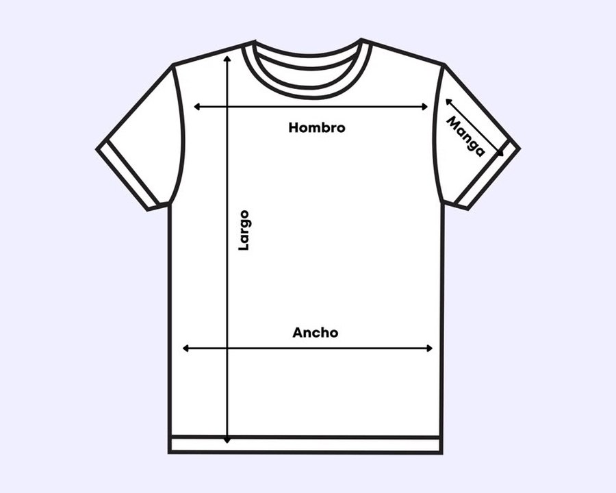 Cómo se mide la camiseta Regular: hombro, manga, largo y ancho